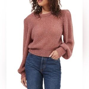 ASTR THE LABEL luxury high end Maeve Pink Shimmer Sweater large